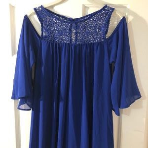 Blue mid length dress